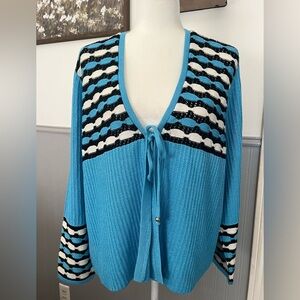 SAN REMO by Laura Knits / Made in USA Women’s Knit Cardigan Sweater / Size: XL
